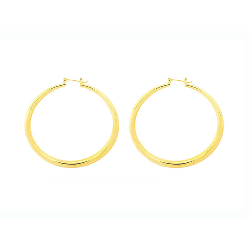 14K Gold Graduated Classic Hoop Earring