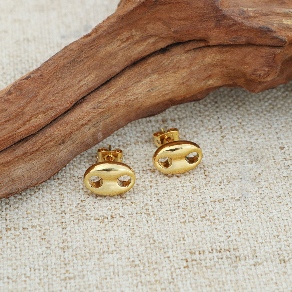 RMZ GOLD NYC 14k Gold Mariner Stud Earrings
