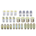 28pcs Car Interior White Combo LED Map Dome Door Trunk License Plate Light Bulbs