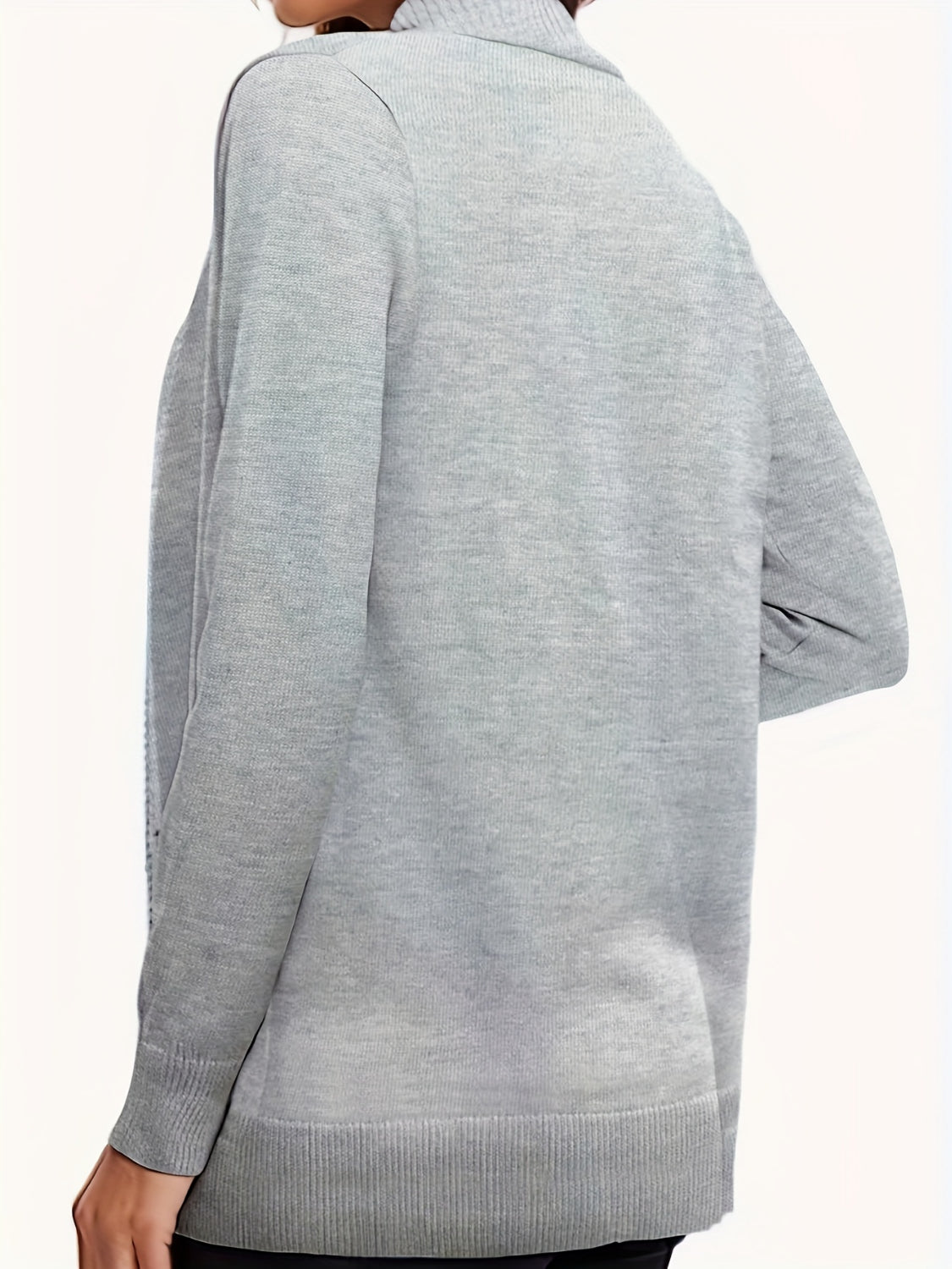 Open Front Long Sleeve Sweater Cardigan