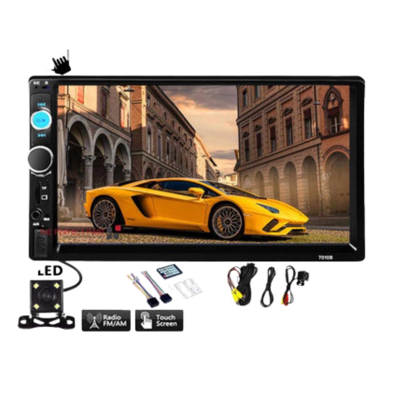 7" Double 2 DIN Car MP5 Player Bluetooth Touch Screen Stereo Radio With Camera