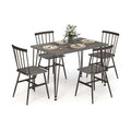 5-Piece Dining Table Set for 4 with 360° Swivel Feet for Small Place-Grey Oak
