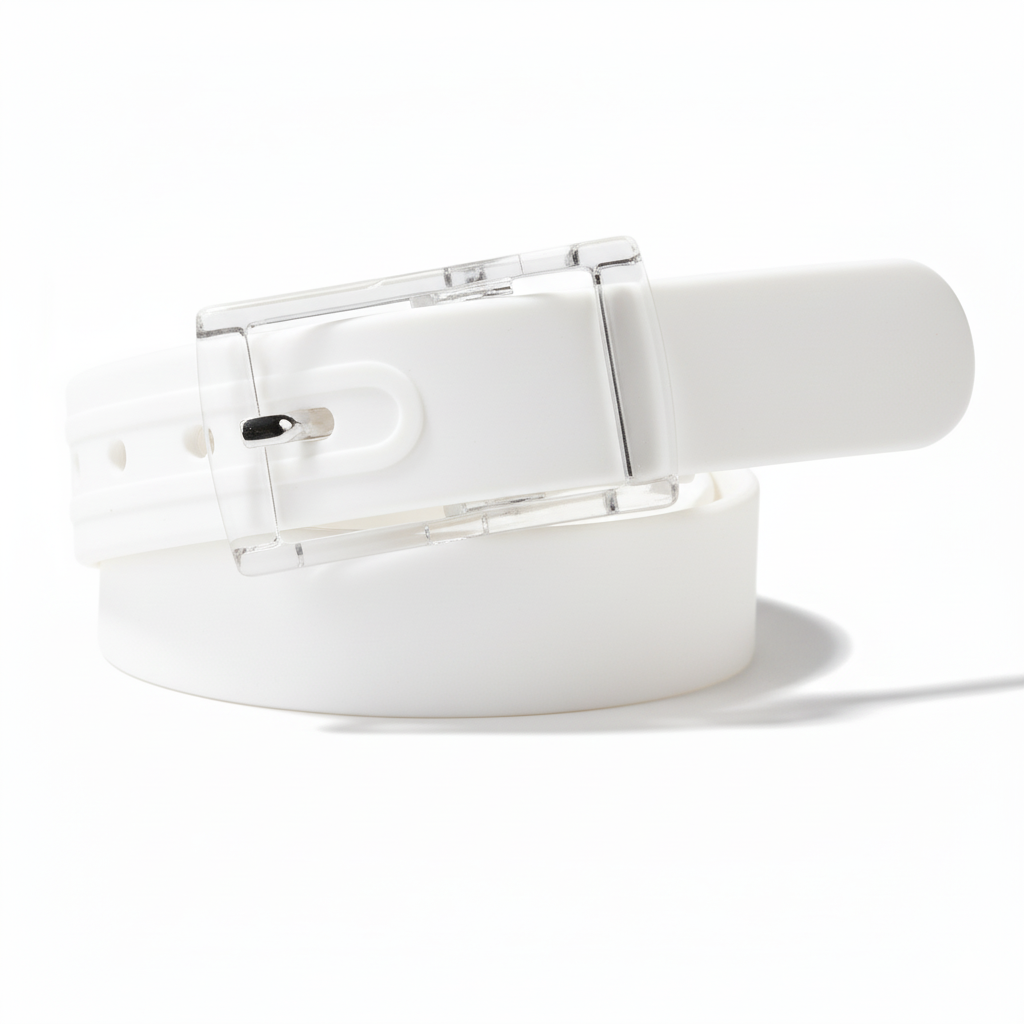 Adjustable Cut to Fit Rubber Plastic Jelly Silicone Casual Belt With Buckle USA