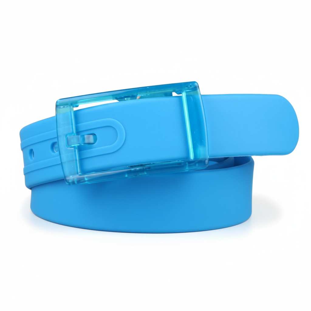 Adjustable Cut to Fit Rubber Plastic Jelly Silicone Casual Belt With Buckle USA