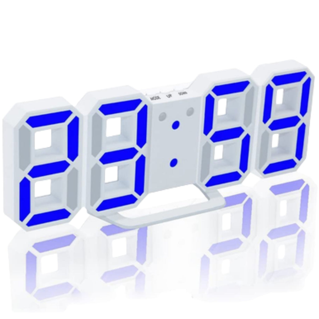 Digital 3D LED Big Wall Desk Alarm Clock Snooze 12/24 Hours Auto Brightness USB