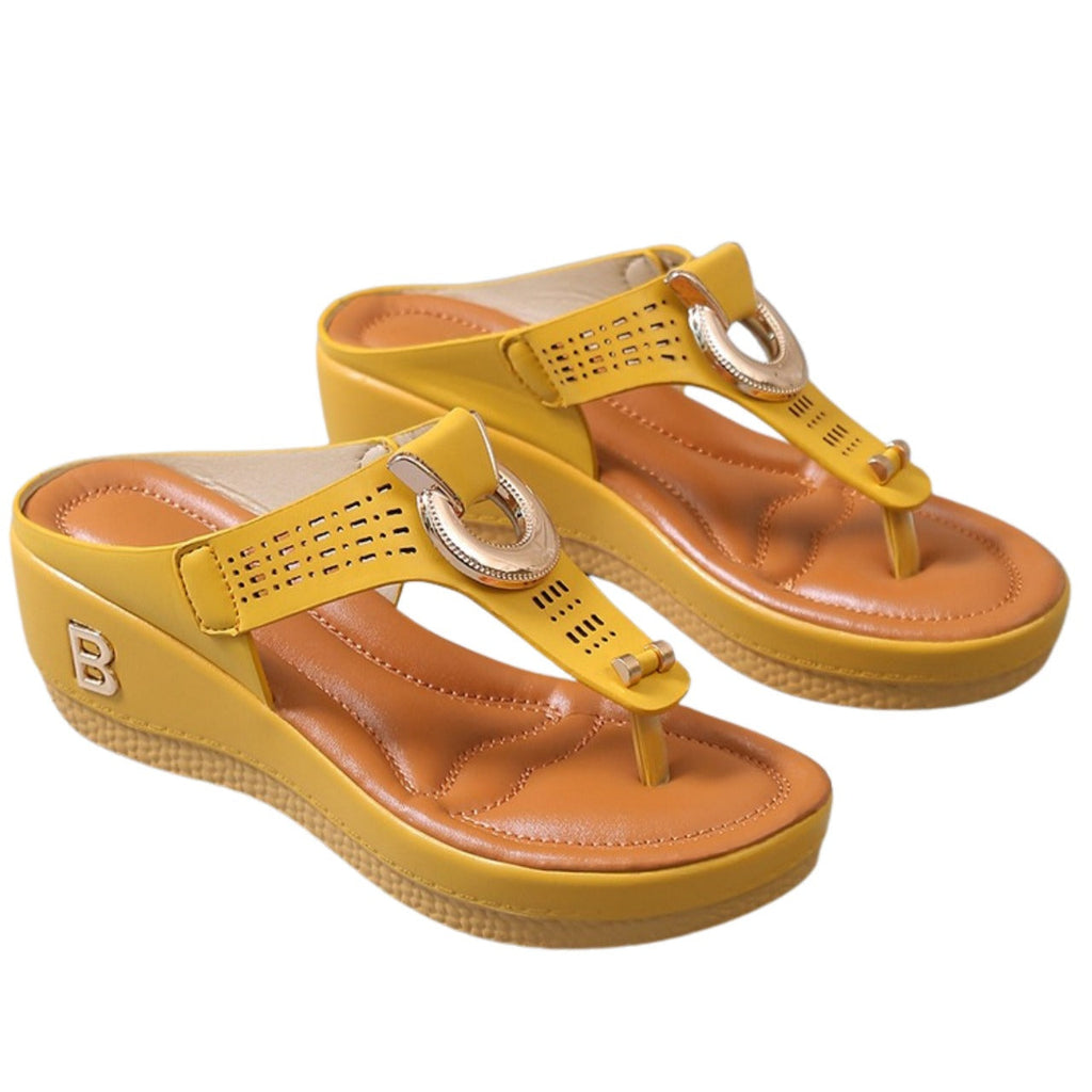 Low-Wedge Women Orthopedic Sandals Casual Flat Shoes Flip Flops Ladies Anti-Slip