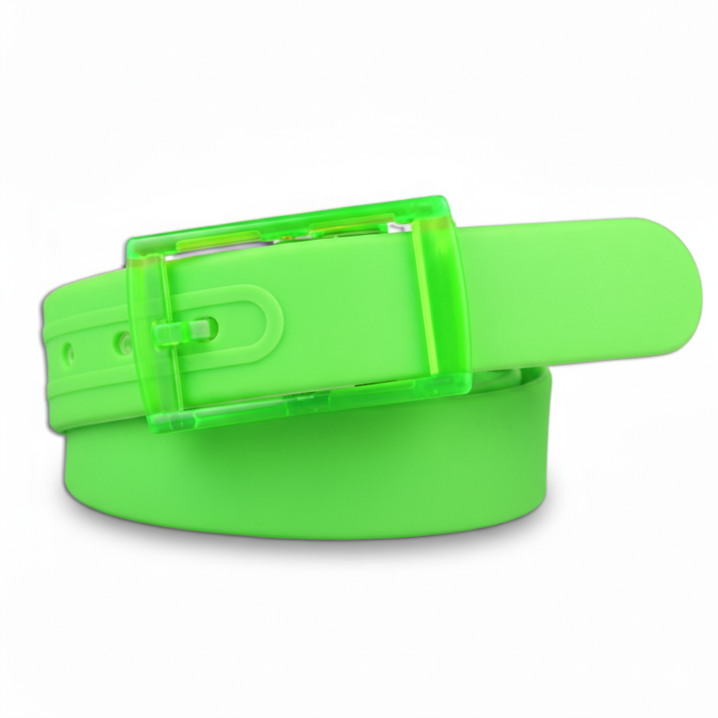 Adjustable Cut to Fit Rubber Plastic Jelly Silicone Casual Belt With Buckle USA