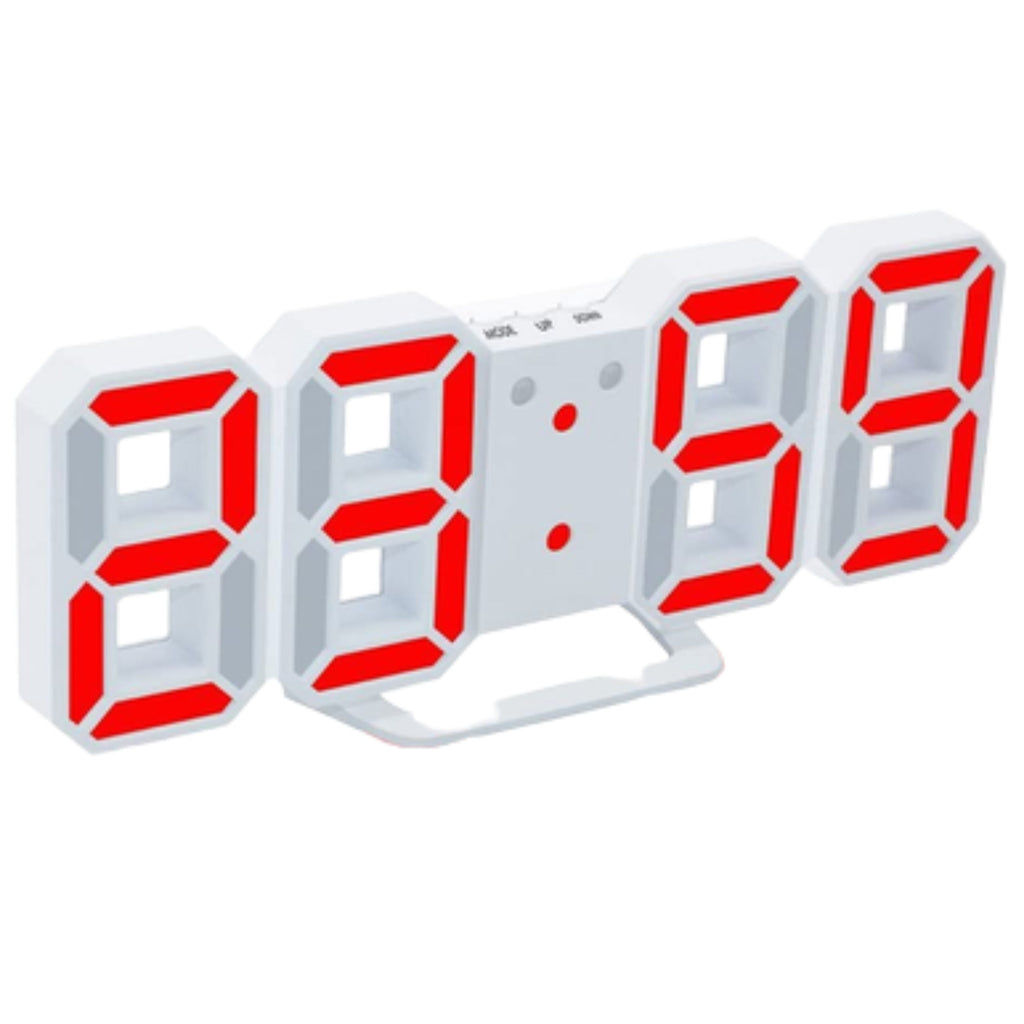 Digital 3D LED Big Wall Desk Alarm Clock Snooze 12/24 Hours Auto Brightness USB