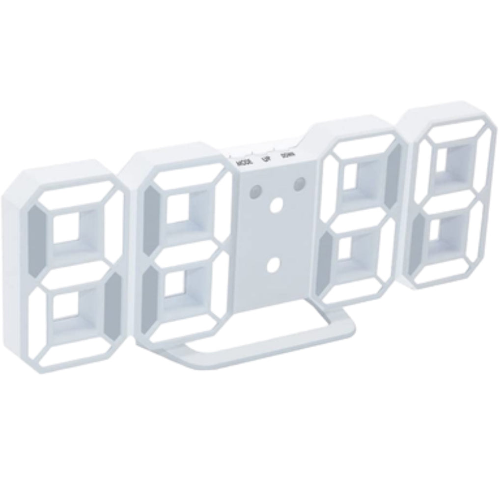 Digital 3D LED Big Wall Desk Alarm Clock Snooze 12/24 Hours Auto Brightness USB