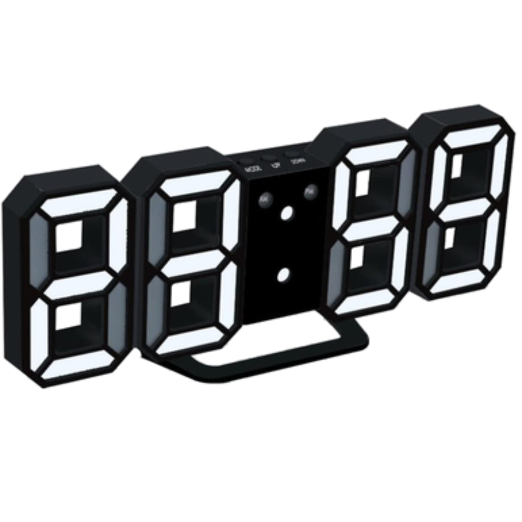 Digital 3D LED Big Wall Desk Alarm Clock Snooze 12/24 Hours Auto Brightness USB