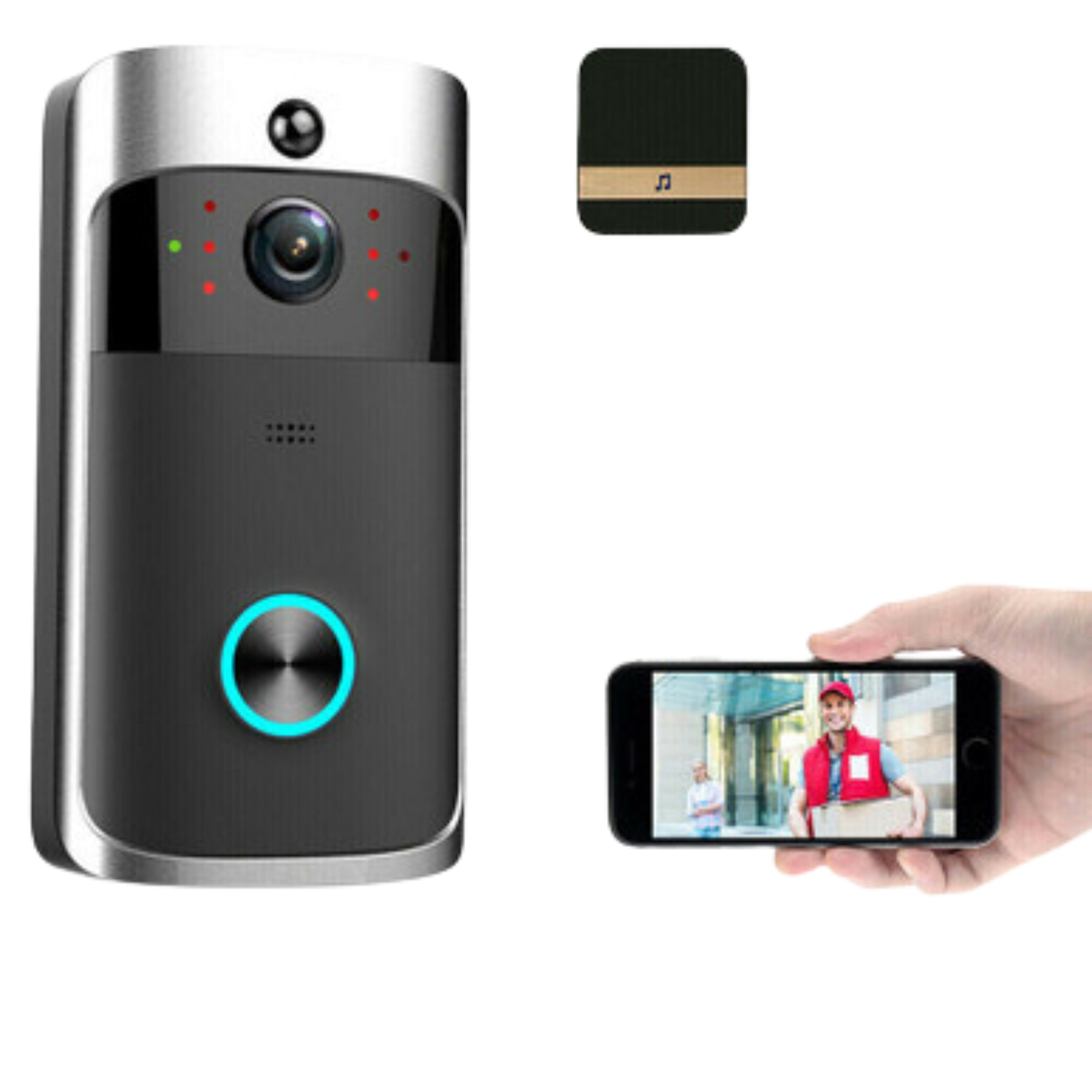Smart Wireless WiFi Video Doorbell Phone Door Ring Intercom Security Camera Bell