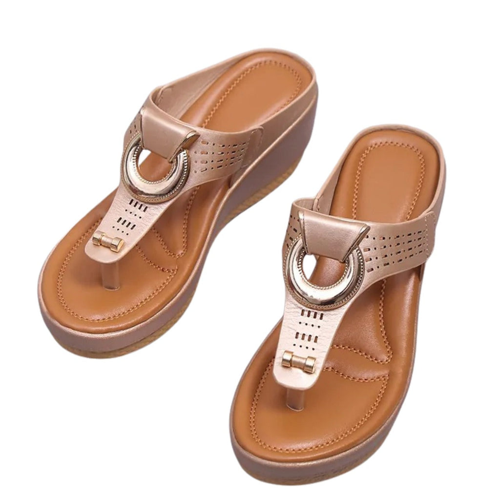 Low-Wedge Women Orthopedic Sandals Casual Flat Shoes Flip Flops Ladies Anti-Slip