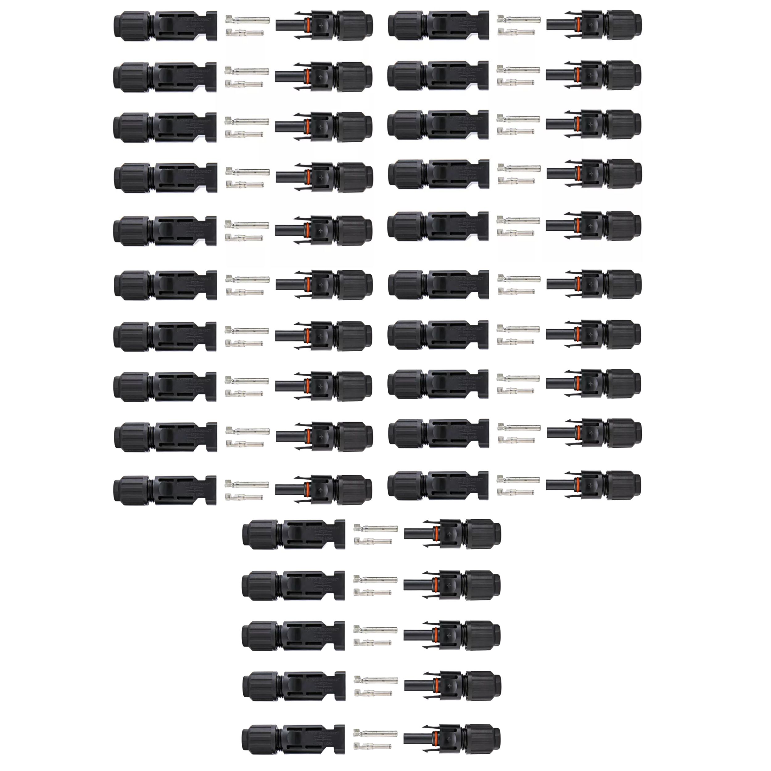 10/20/50/100/200 Pairs Male Female Solar Cable Connectors For DIY Solar Panel US