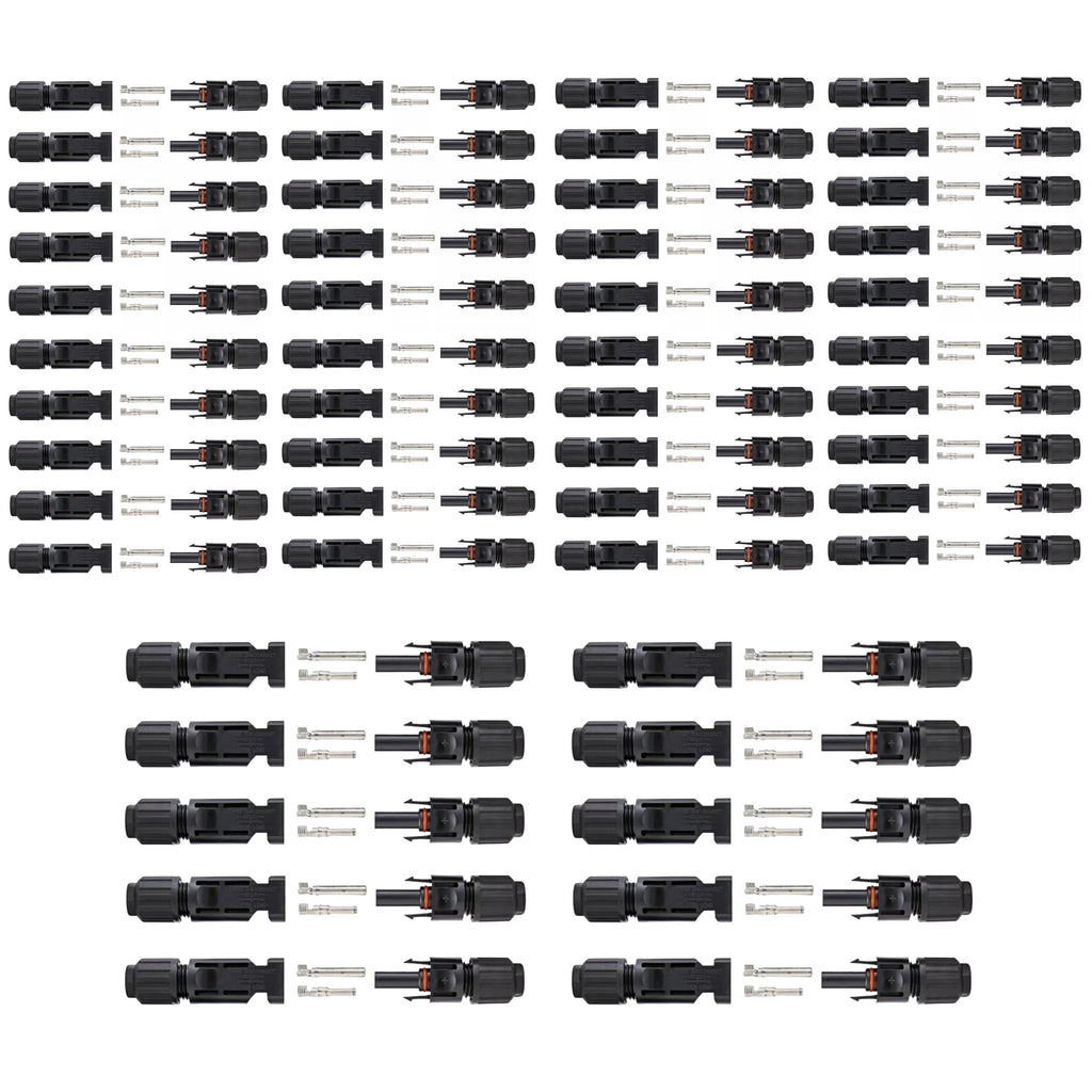 10/20/50/100/200 Pairs Male Female Solar Cable Connectors For DIY Solar Panel US