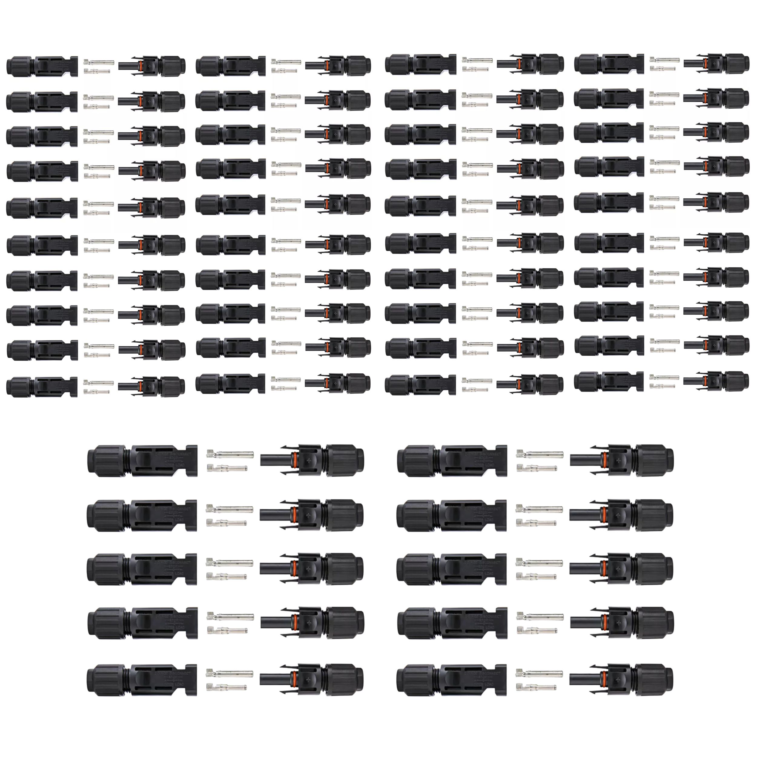 10/20/50/100/200 Pairs Male Female Solar Cable Connectors For DIY Solar Panel US