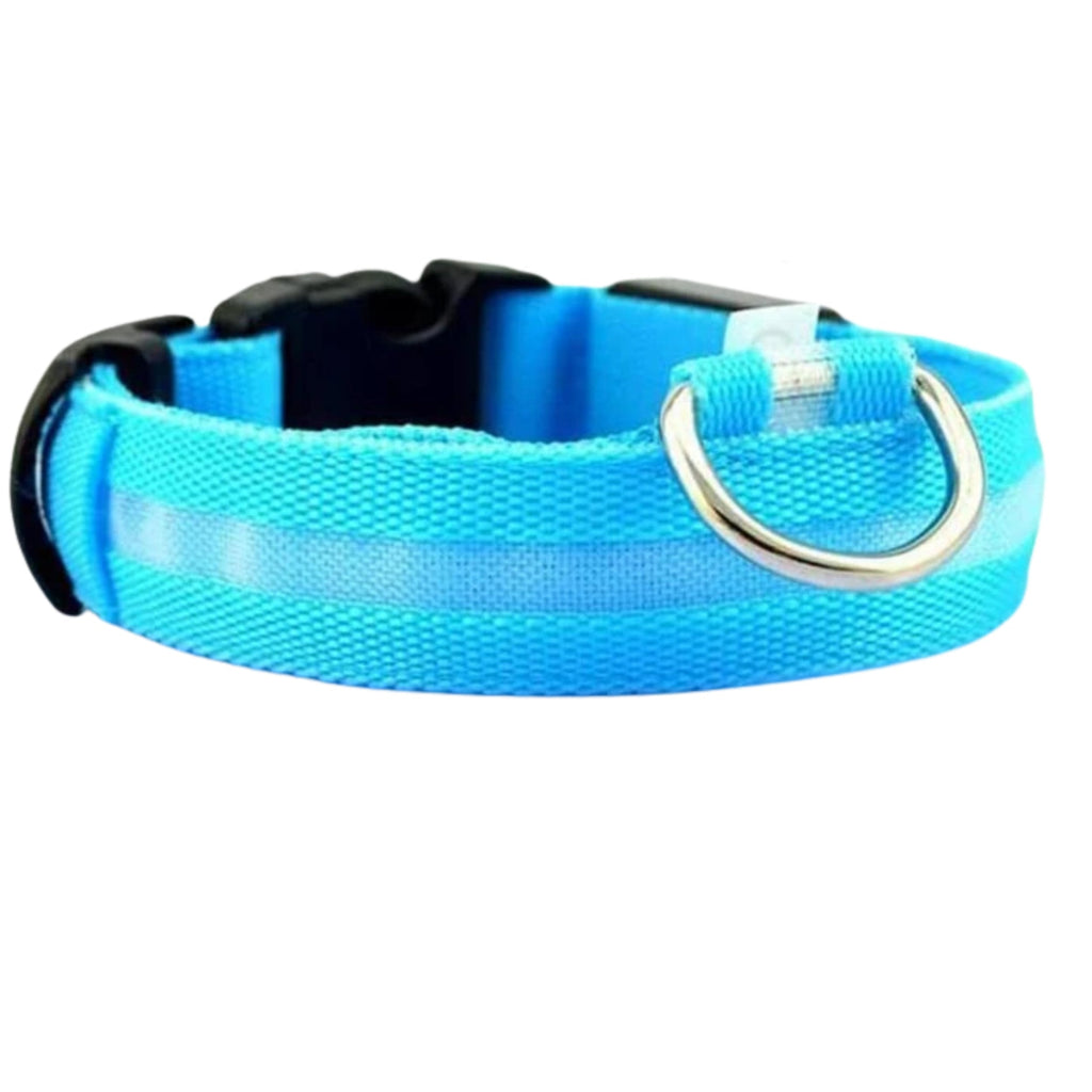 LED Adjustable Dog Collar Blinking Flashing Light Up Glow Pets Safety Waterproof