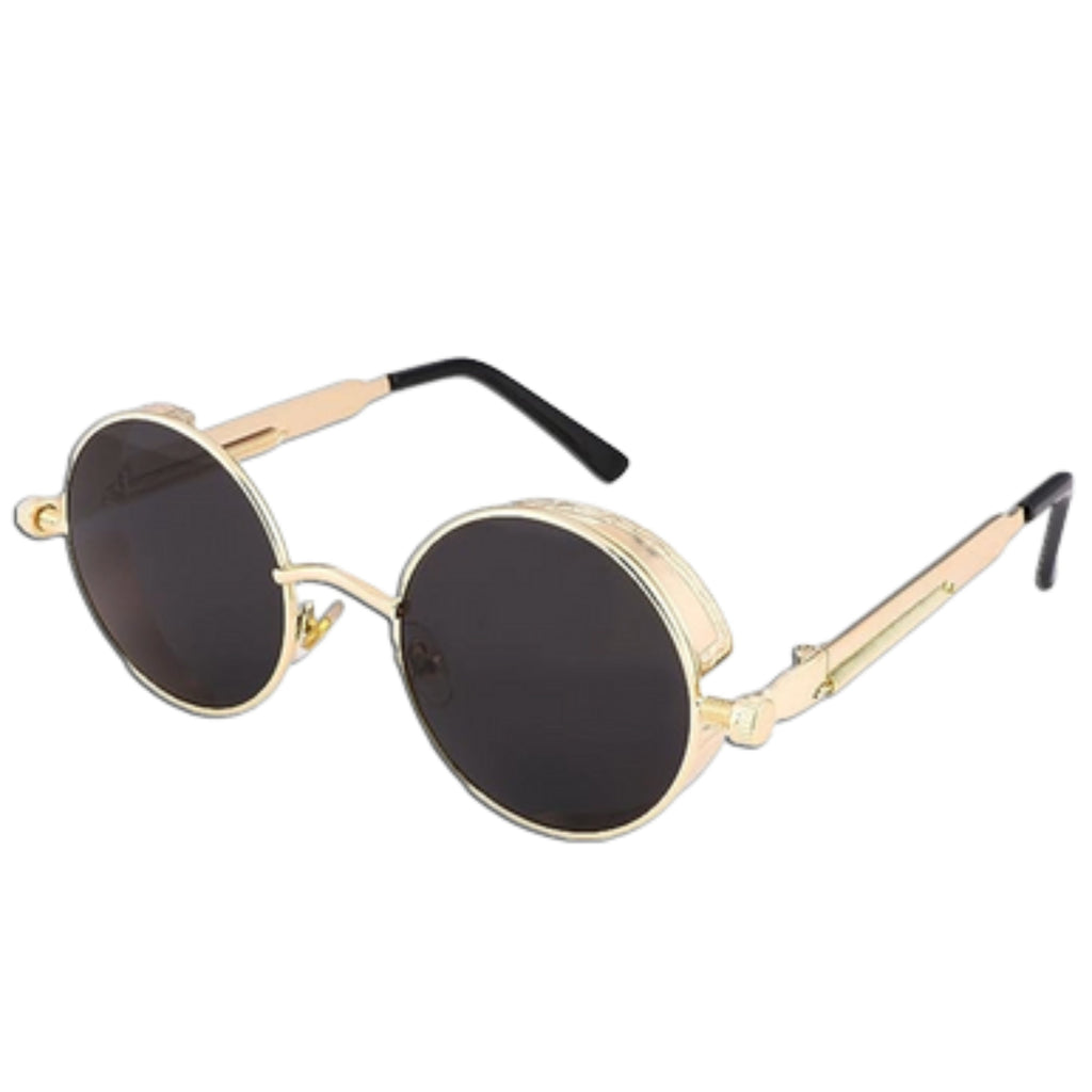 Retro Round Polarized Sunglasses Men Women Vintage Gothic Steampunk Glasses
