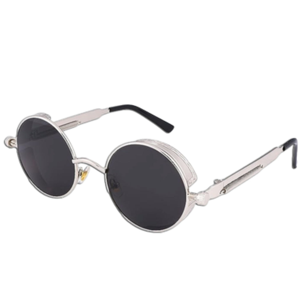 Retro Round Polarized Sunglasses Men Women Vintage Gothic Steampunk Glasses