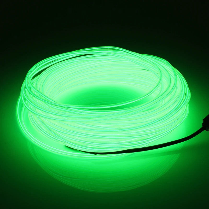 Neon LED Light Glow EL Wire String Strip Rope Tube Decor Car Party + Controller