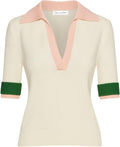 Color Block Polo Pullover