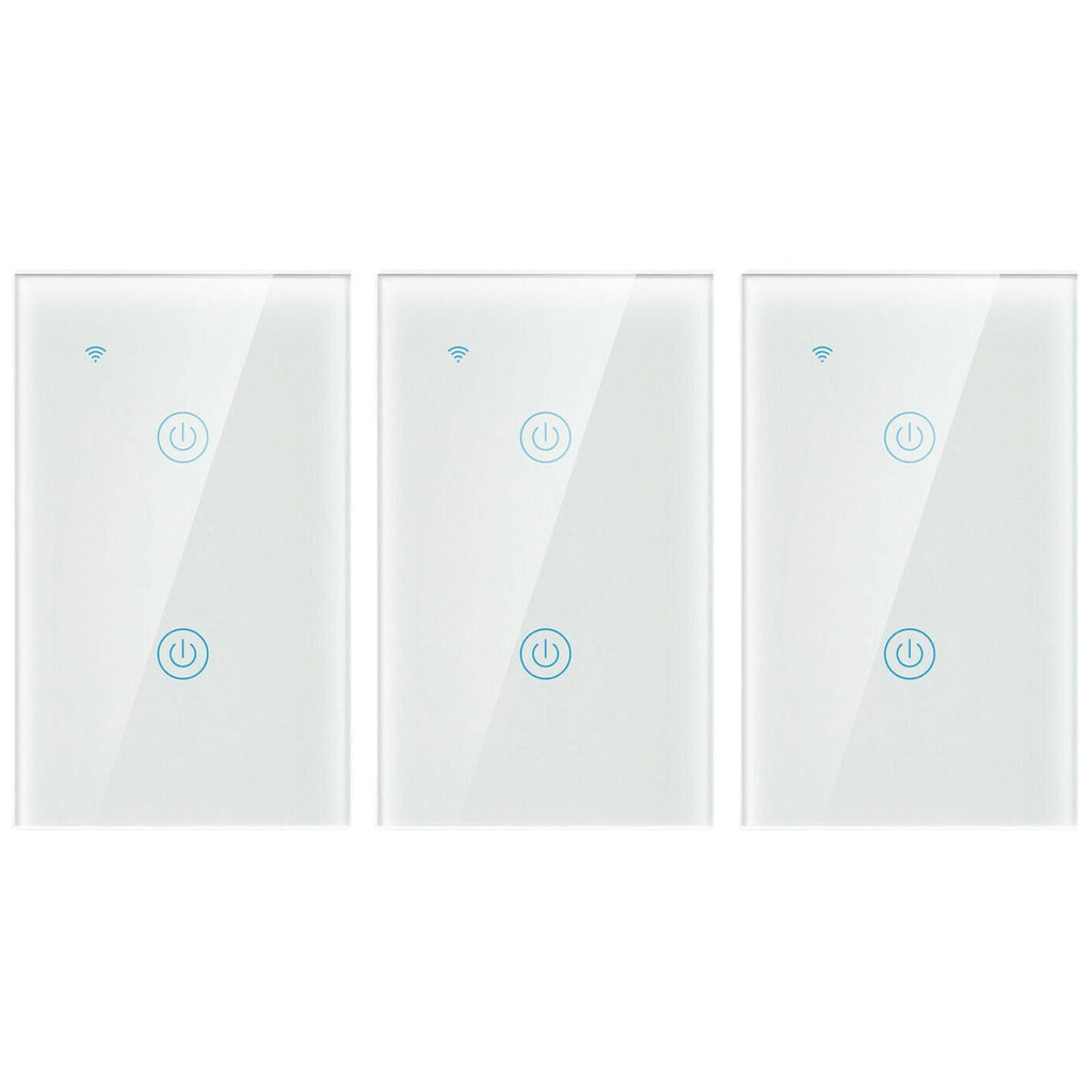 1/2/3/4 Gang WiFi Smart Wall Touch Light Switch Glass Panel For Alexa/Google APP