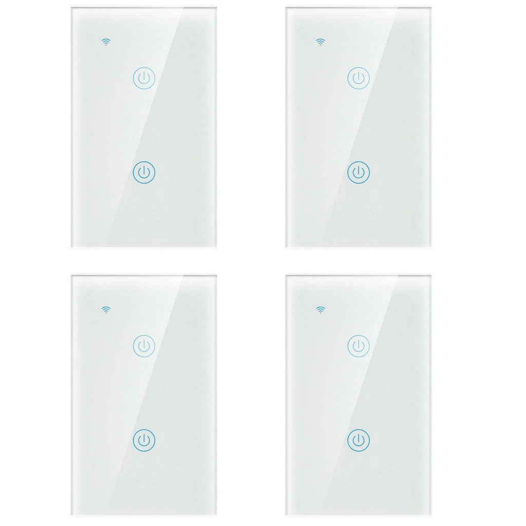 1/2/3/4 Gang WiFi Smart Wall Touch Light Switch Glass Panel For Alexa/Google APP