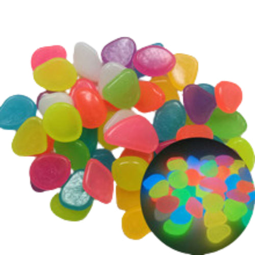 300PCS Glow in The Dark Pebbles Garden Glowing Rocks Fish Tank Luminous Stones
