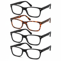 Mens Womens Reading Glasses 4 Pairs Unisex Classic Retro Spring Hinge Readers