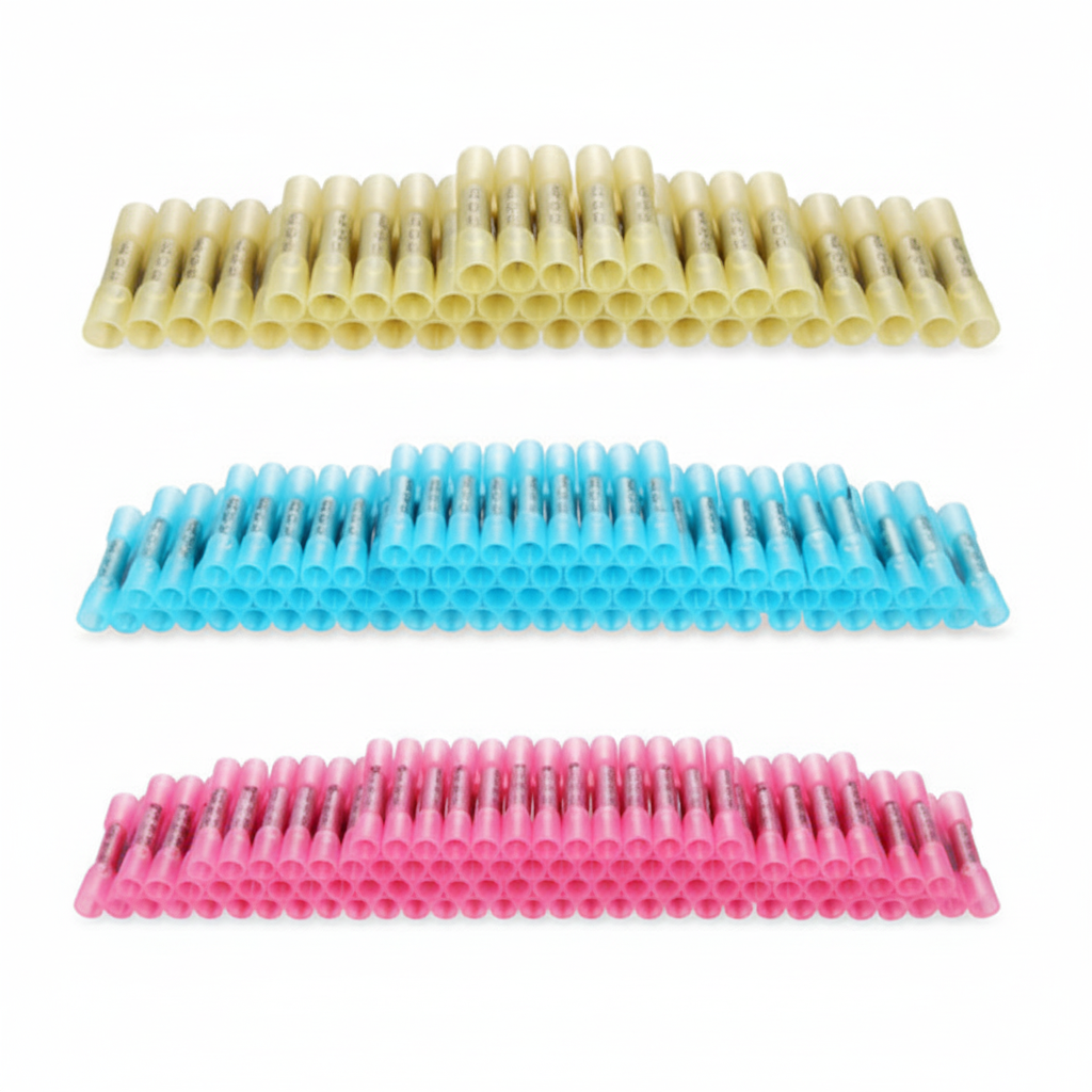 200/100PCS Heat Shrink Butt Wire Splice Connectors Seal Crimp Terminals USA