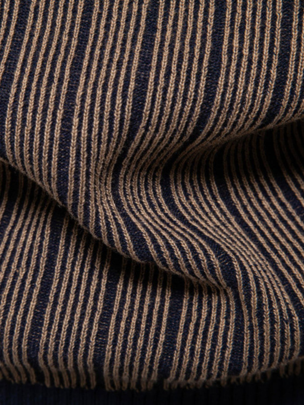 Men's Mock Neck Contrast Striped Sweater