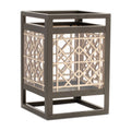 Cut Out Wood Candle Holder with Iron Frame 9.75"H