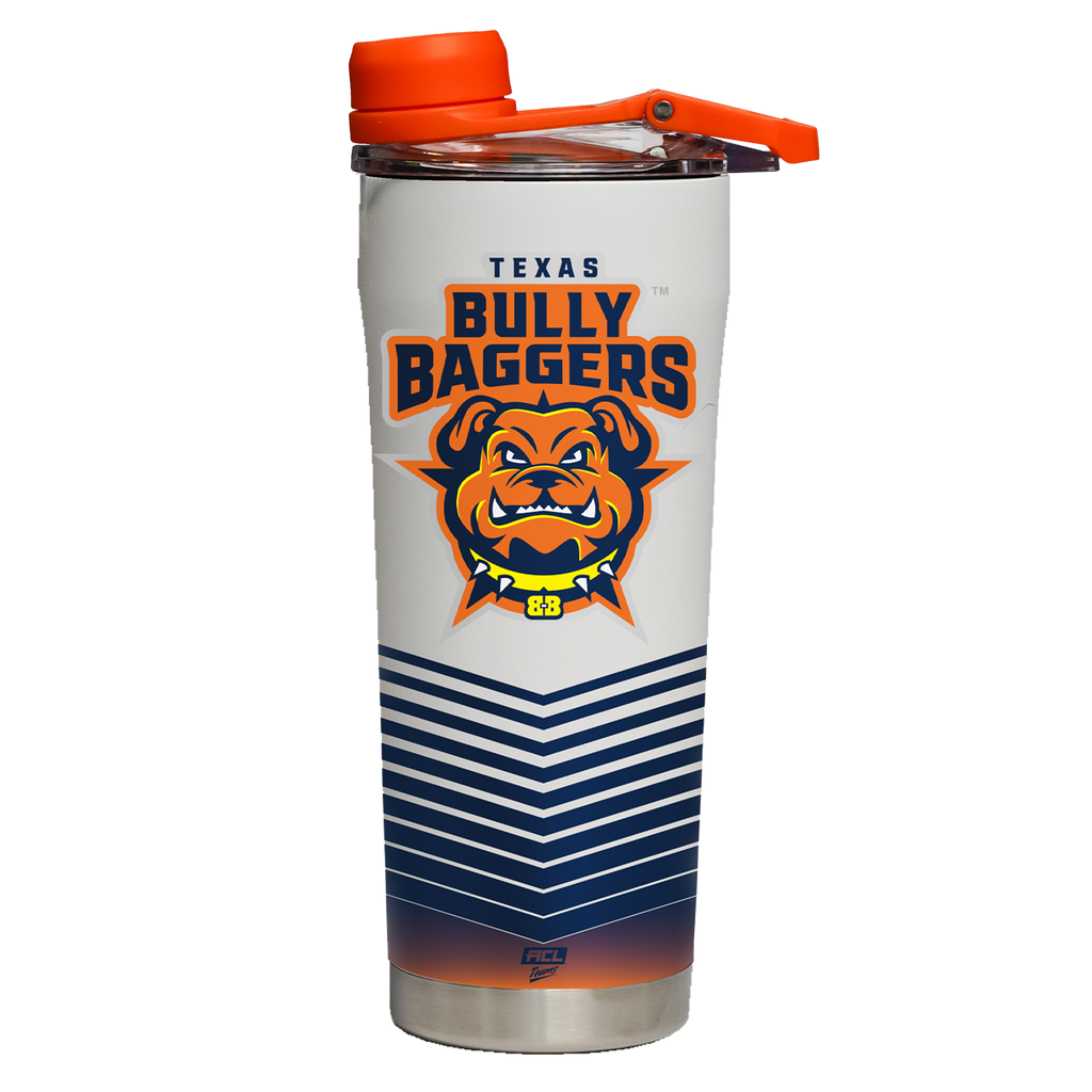 Texas Bully Baggers White Shaker Bottle