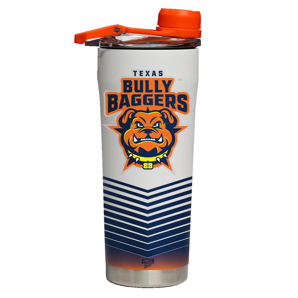 Texas Bully Baggers White Shaker Bottle