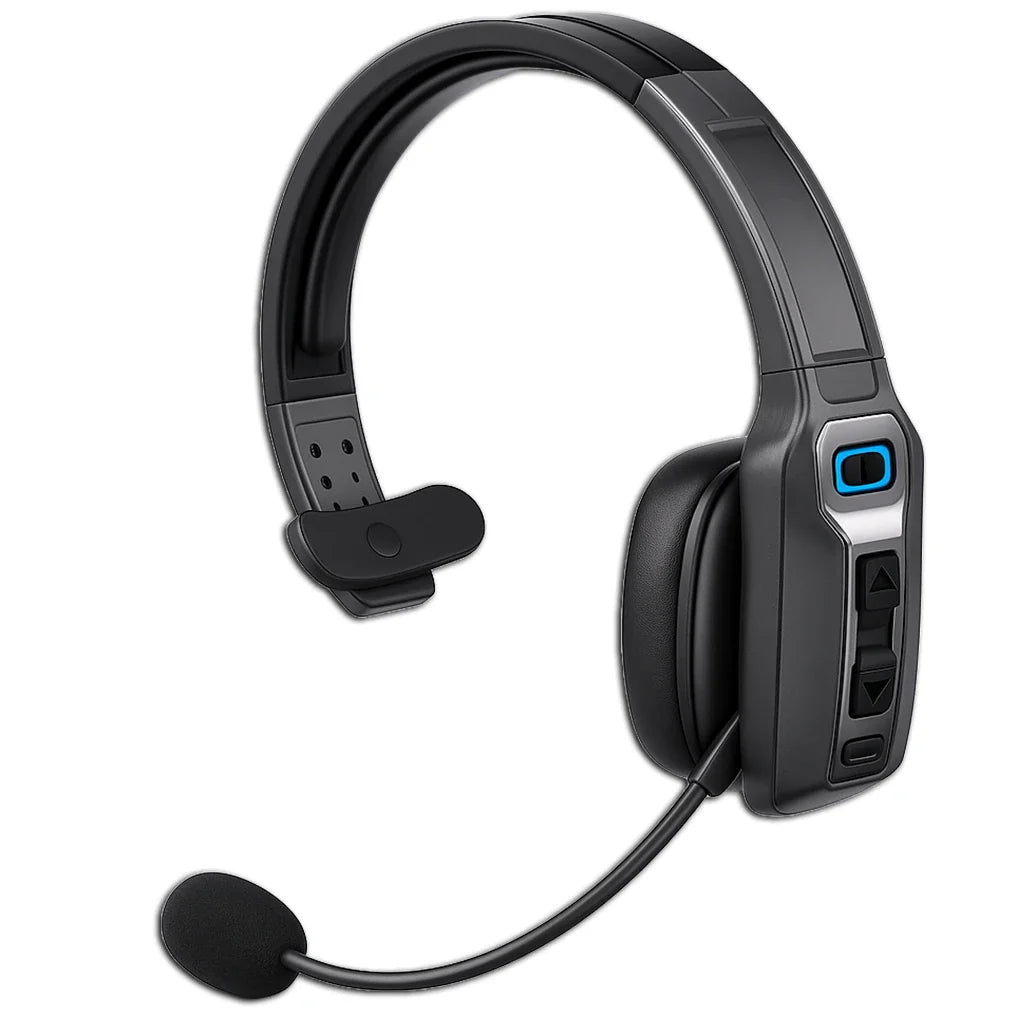 Trucker Bluetooth 5.2 Wireless Headset With Noise Cancelling Mic For Phones PC