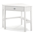 Corner Wooden Piece Laptop Computer Desk-White