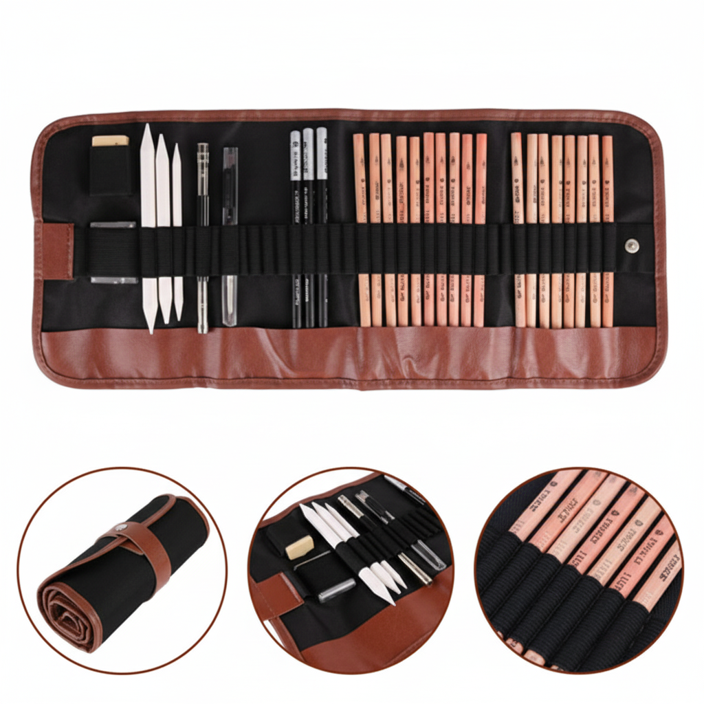 29PCS Professional Drawing Artist Kit Set Pencils And Sketch Charcoal Art Tools