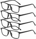 Reading Glasses Mens Womens Unisex Readers Eyeglasses 4 Pack Glasses New Square