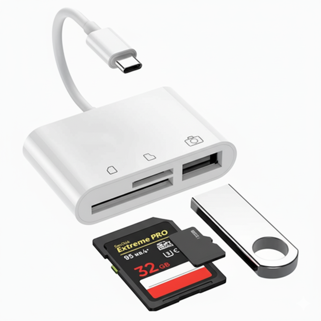 USB C 3 in 1 Hub Converter Type-C Adapter SD Card Reader For MacBook Pro Laptop