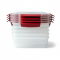 5 Pack Stackable Food Storage Containers Airtight & Leakproof Set Snap Lock Lids