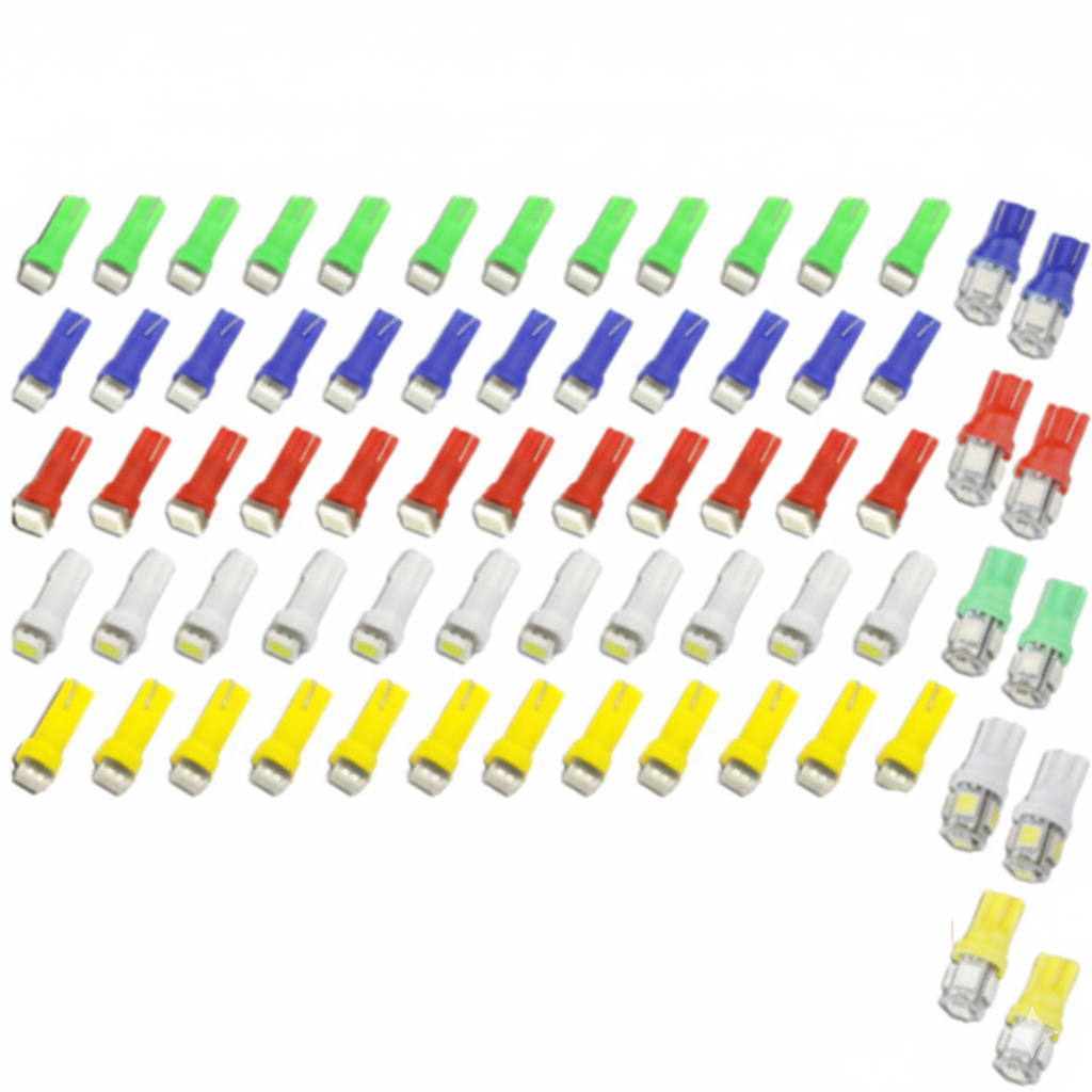 70PCS T5 T10 5050-SMD LED Speedometer Instrument Gauge Cluster Dash Light Bulbs