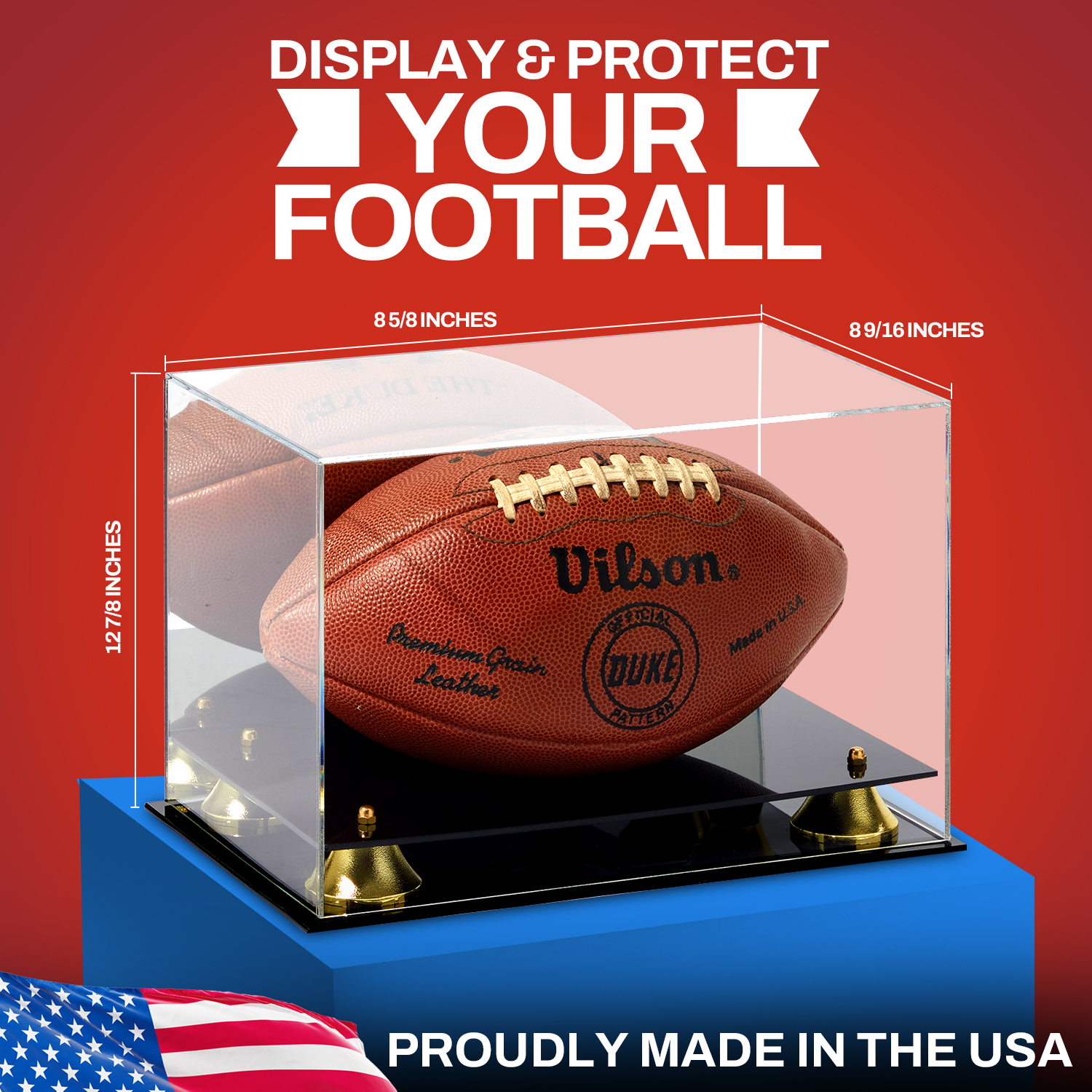 Clear Acrylic Football Display Case