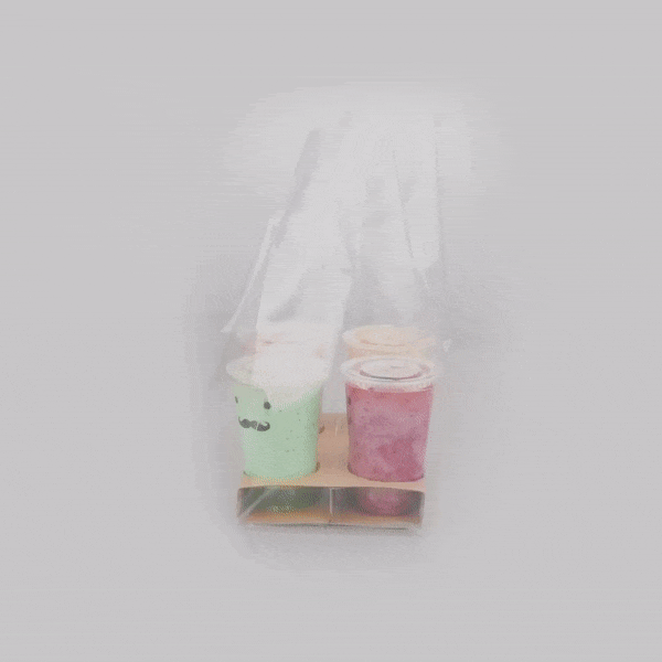Bag Tek Clear Plastic Take Out Bag - Fits 4-Cup Drink Carrier - 17 3/4" x 9 3/4" x 7" - 100 count box