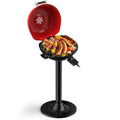 1600W Portable Electric BBQ Grill with Removable Non-Stick Rack-Black & Red