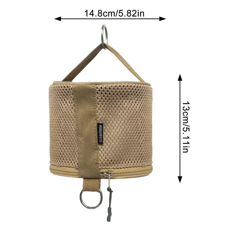 Portable Camping Toilet Paper Holder with Hook - Hanging Tissue Roll Case for Tent, Car & Outdoor