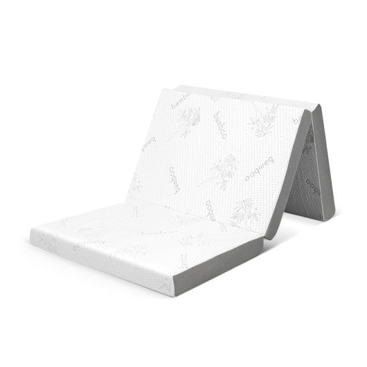 4 Inch Tri-fold Cooling Gel Memory Foam Mattress-Twin XL