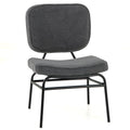 Upholstered Accent Chair Sherpa Reading Chair with Sponge Padding-Gray