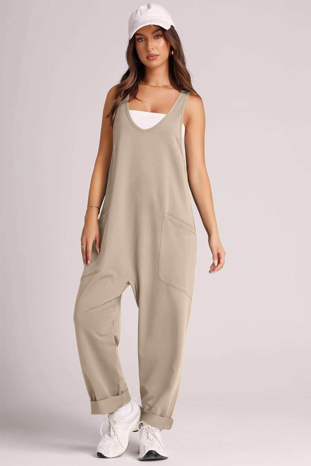 Lovelet V-Neck Wide Strap Overalls