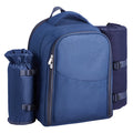 Beach Picnic Backpack Bag for 2 Person with Cooler Compartment Navy Blue
