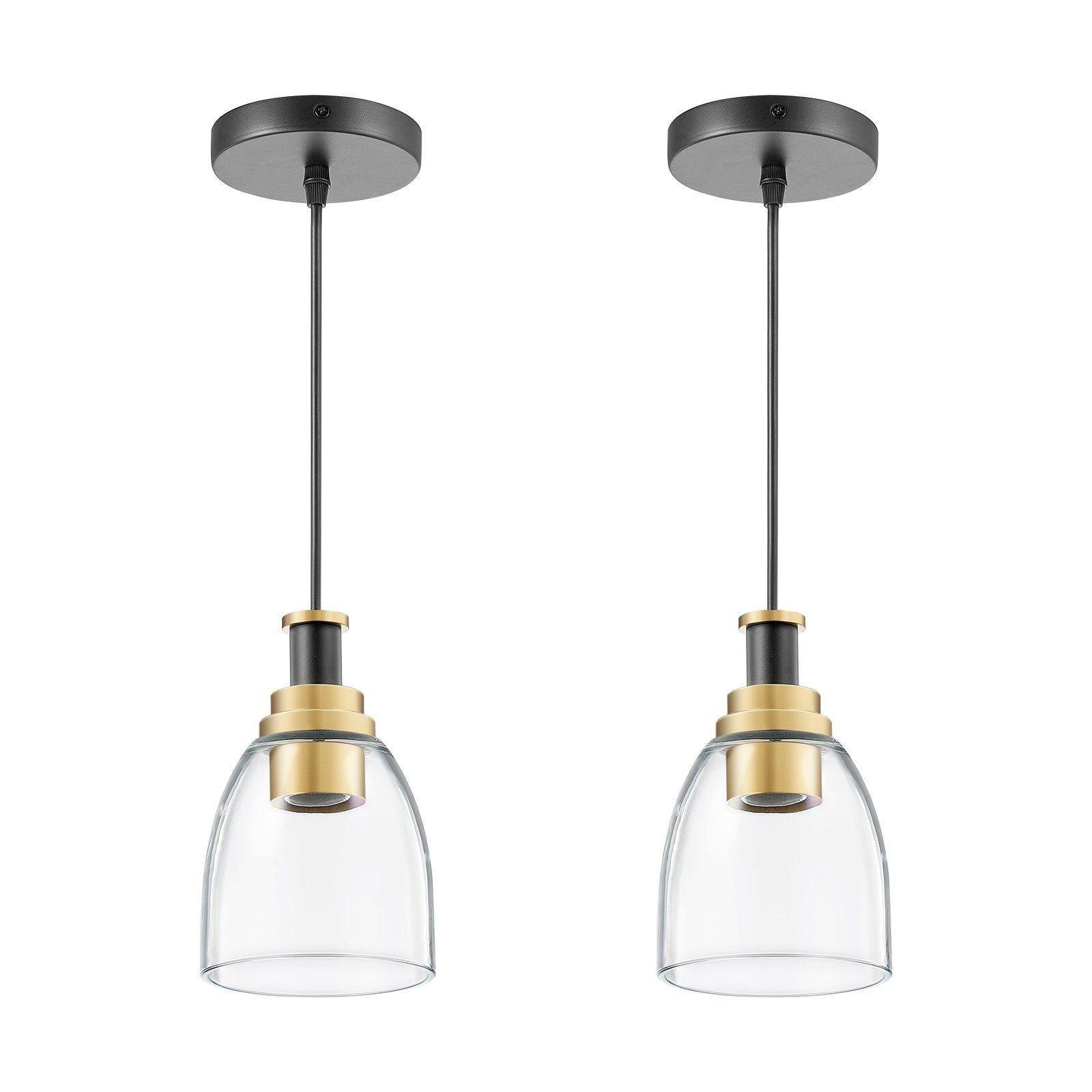 Pendant Light 1-Light Pendant Lighting with Glass Shade Adjustable Height
