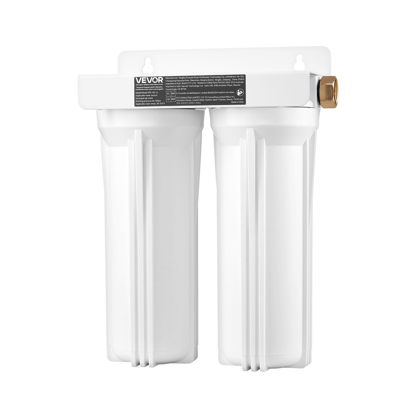 RV Water Filter System 2-Cartridge Water Filtration for Campers RVs Boats